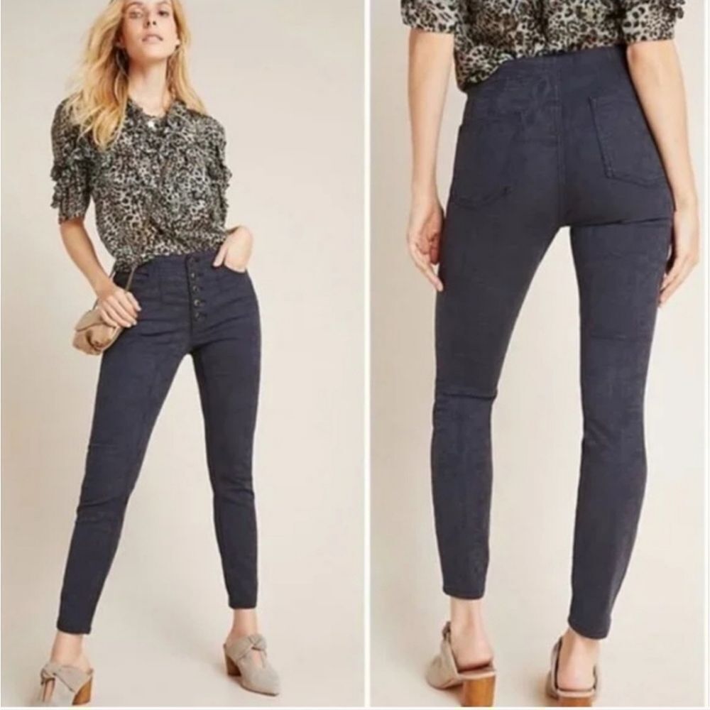 Anthropologie Pilcro and the Letter Press High-Rise Jacquard Skinny Jeans 25P